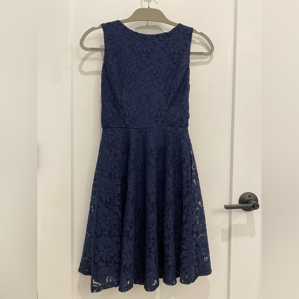 NWT Blue Sleeveless Lace Dress